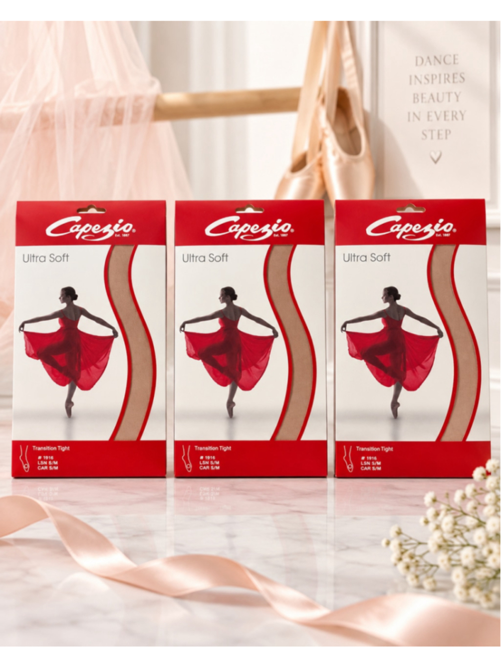Capezio Ultra Soft Transition Tights 3 Pack 1916 Light Suntan Caramel S/M